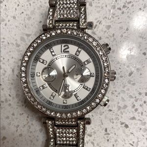 Silver watch with Rhinestones